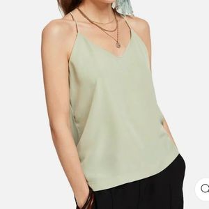 Scotch and Soda Spaghetti Strap Tank In Sea Foam